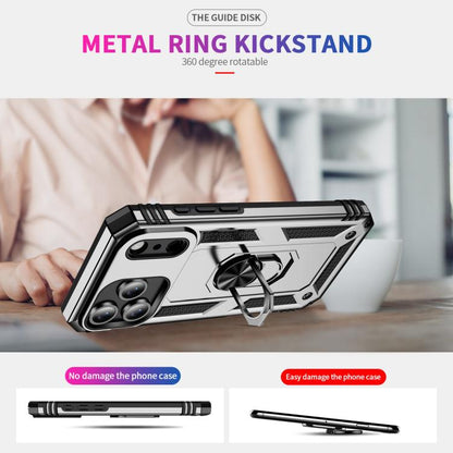 For iPhone 17 Pro Shockproof TPU Hybrid PC Phone Case with Holder(Silver) - iPhone 17 Pro Cases by buy2fix | Online Shopping UK | buy2fix