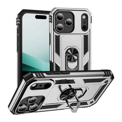 For iPhone 17 Pro Shockproof TPU Hybrid PC Phone Case with Holder(Silver) - iPhone 17 Pro Cases by buy2fix | Online Shopping UK | buy2fix