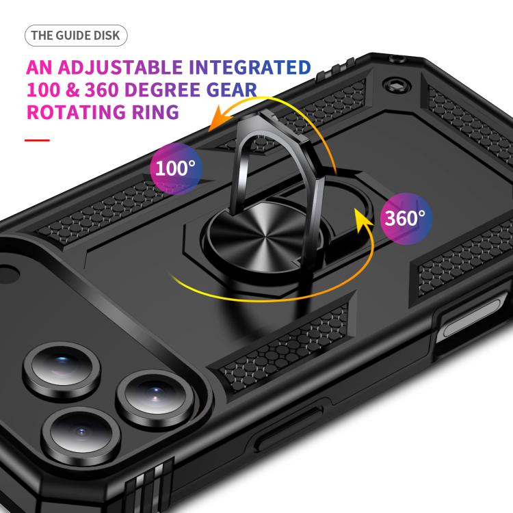 For iPhone 17 Pro Max Shockproof TPU Hybrid PC Phone Case with Holder(Black) - iPhone 17 Pro Max Cases by buy2fix | Online Shopping UK | buy2fix