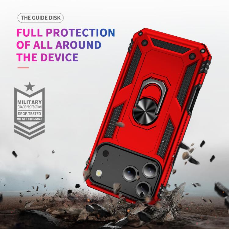 For iPhone 17 Pro Max Shockproof TPU Hybrid PC Phone Case with Holder(Red) - iPhone 17 Pro Max Cases by buy2fix | Online Shopping UK | buy2fix