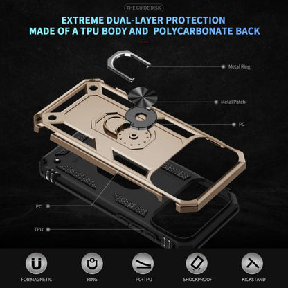 For iPhone 17 Pro Max Shockproof TPU Hybrid PC Phone Case with Holder(Gold) - iPhone 17 Pro Max Cases by buy2fix | Online Shopping UK | buy2fix