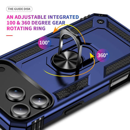 For iPhone 17 Pro Max Shockproof TPU Hybrid PC Phone Case with Holder(Blue) - iPhone 17 Pro Max Cases by buy2fix | Online Shopping UK | buy2fix