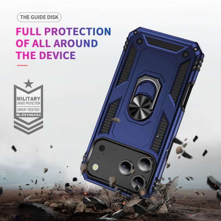 For iPhone 17 Pro Max Shockproof TPU Hybrid PC Phone Case with Holder(Blue) - iPhone 17 Pro Max Cases by buy2fix | Online Shopping UK | buy2fix