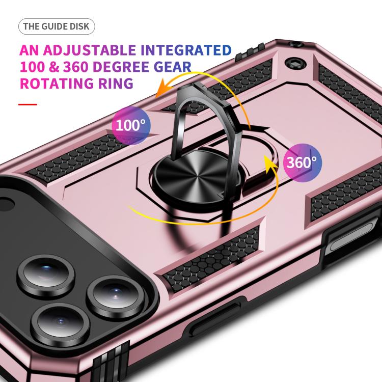 For iPhone 17 Pro Max Shockproof TPU Hybrid PC Phone Case with Holder(Rose Gold) - iPhone 17 Pro Max Cases by buy2fix | Online Shopping UK | buy2fix