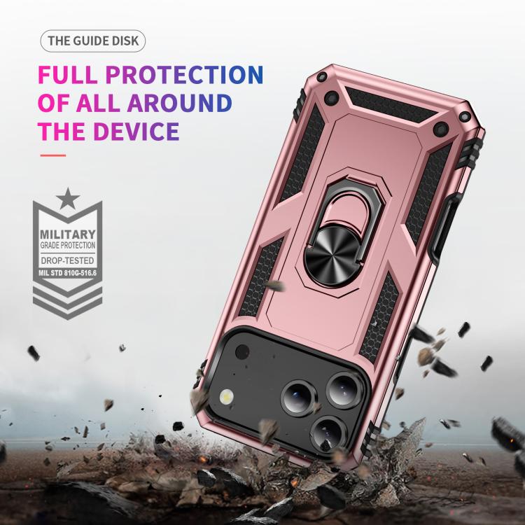 For iPhone 17 Pro Max Shockproof TPU Hybrid PC Phone Case with Holder(Rose Gold) - iPhone 17 Pro Max Cases by buy2fix | Online Shopping UK | buy2fix