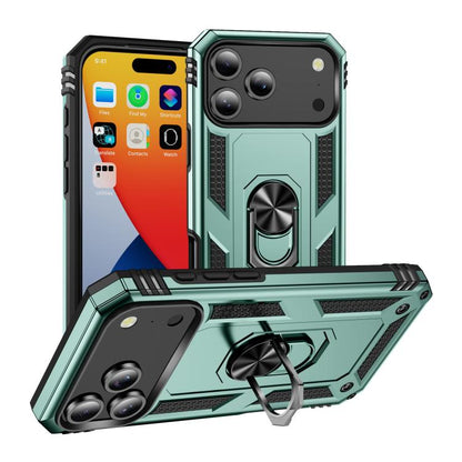 For iPhone 17 Pro Max Shockproof TPU Hybrid PC Phone Case with Holder(Dark Green) - iPhone 17 Pro Max Cases by buy2fix | Online Shopping UK | buy2fix
