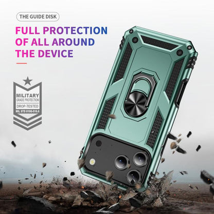For iPhone 17 Pro Max Shockproof TPU Hybrid PC Phone Case with Holder(Dark Green) - iPhone 17 Pro Max Cases by buy2fix | Online Shopping UK | buy2fix