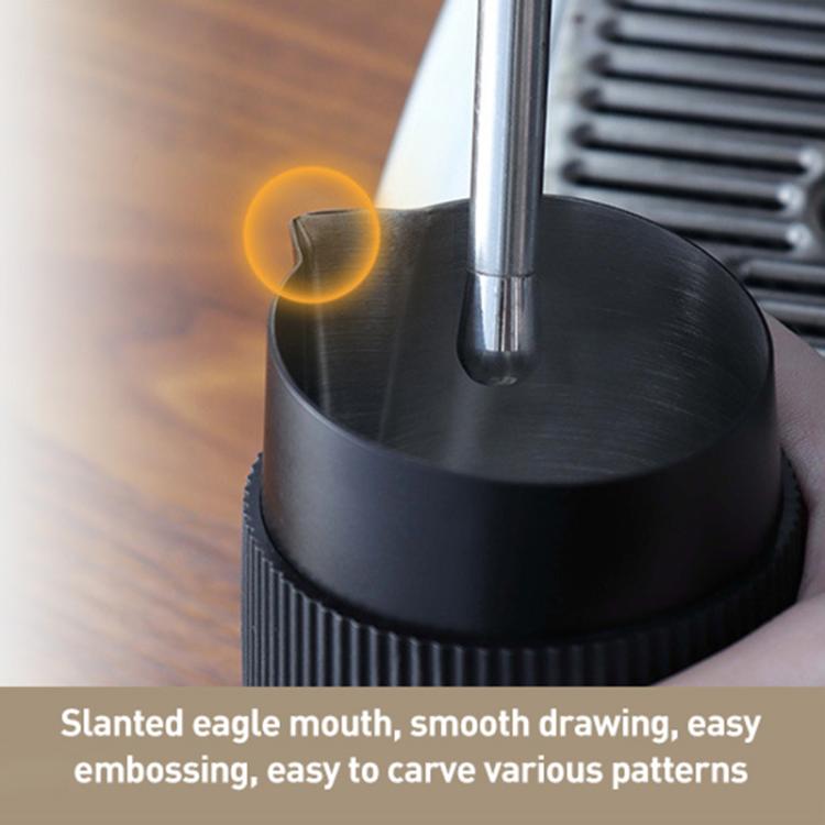420ml Stainless Steel Latte Art Cup Oblique Mouth Anti-scalding Coffee Milk Foaming Cylinder with Scale(Black) - Coffee Machine Parts by buy2fix | Online Shopping UK | buy2fix