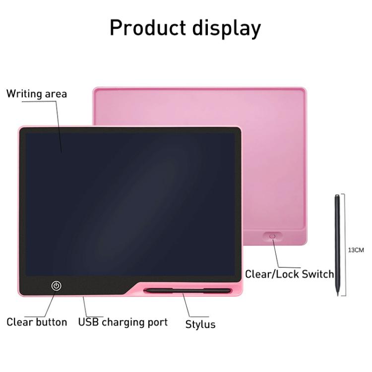 16 inch Rechargeable Children Drawing Board LCD Writing Tablet, Style:Black / Color Writing -  by buy2fix | Online Shopping UK | buy2fix