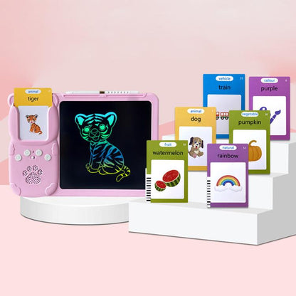 8.5 inch Children Early Education Drawing Board Card English Audiobooks, Style:Pink / 112 Cards -  by buy2fix | Online Shopping UK | buy2fix
