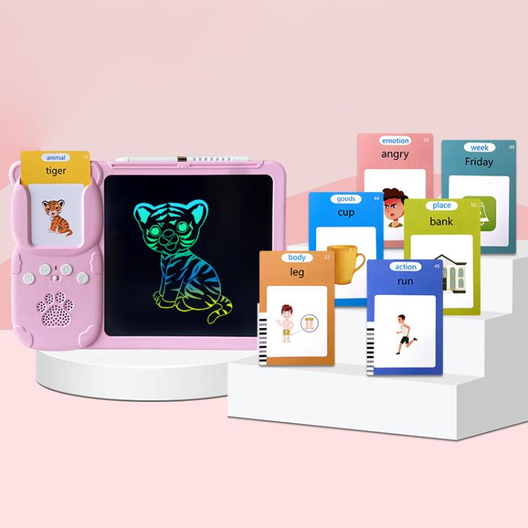 8.5 inch Children Early Education Drawing Board Card English Audiobooks, Style:Pink / 255 Cards -  by buy2fix | Online Shopping UK | buy2fix