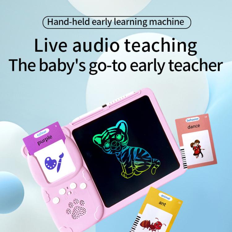 8.5 inch Children Early Education Drawing Board Card English Audiobooks, Style:Pink / 255 Cards -  by buy2fix | Online Shopping UK | buy2fix