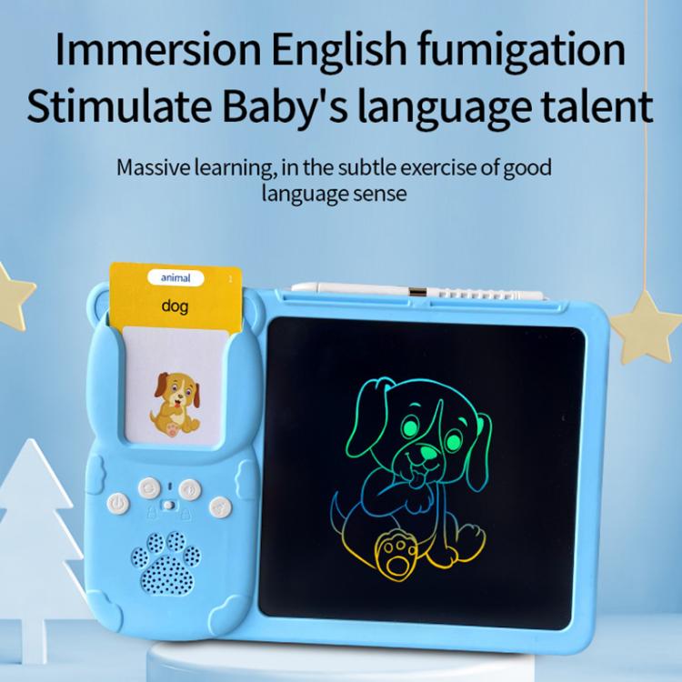 8.5 inch Children Early Education Drawing Board Card English Audiobooks, Style:Blue / 112 Cards -  by buy2fix | Online Shopping UK | buy2fix