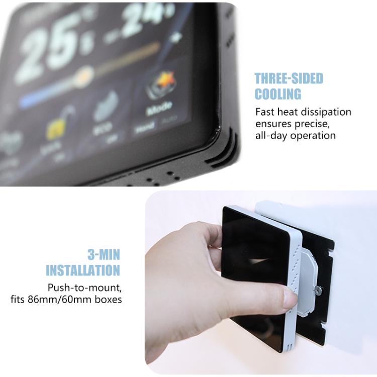 BHT-2005GC Boiler Heating 4 inch Screen Smart Thermostat(Black) - Thermostat & Thermometer by buy2fix | Online Shopping UK | buy2fix