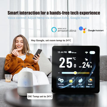 BHT-2005GB Electric Heating 4 inch Screen Smart Thermostat(Black) - Thermostat & Thermometer by buy2fix | Online Shopping UK | buy2fix