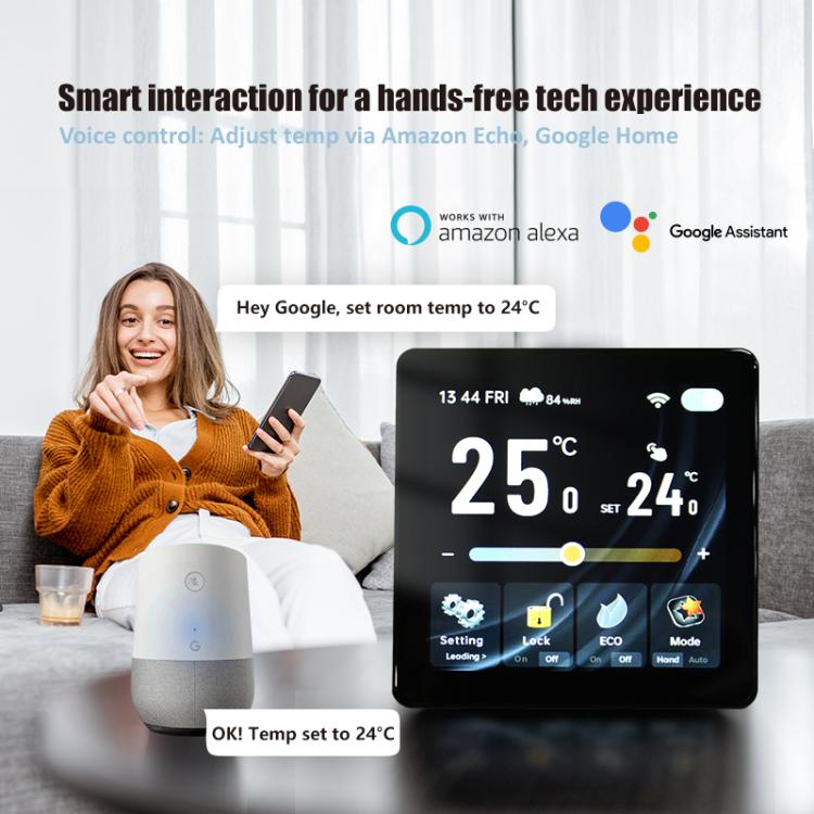 BHT-2005GC Boiler Heating 4 inch Screen Smart Thermostat(Black) - Thermostat & Thermometer by buy2fix | Online Shopping UK | buy2fix