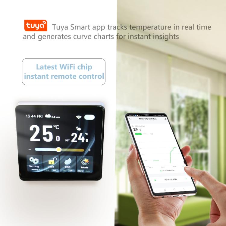 BHT-2005GA Water Heating 4 inch Screen Smart Thermostat(Black) - Thermostat & Thermometer by buy2fix | Online Shopping UK | buy2fix