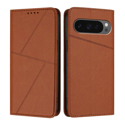 For Google Pixel 10 / Pixel 10 Pro Strong Magnetic Frosted Flip Leather Phone Case(Coffee Color) - Google Cases by buy2fix | Online Shopping UK | buy2fix
