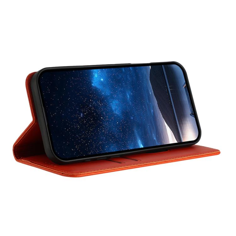 For Google Pixel 10 Pro XL Strong Magnetic Frosted Flip Leather Phone Case(Orange) - Google Cases by buy2fix | Online Shopping UK | buy2fix