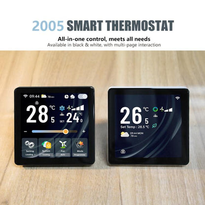 BAC-2005ALW Two Channel WiFi 4 inch Screen Smart Room Thermostat(Black) - Thermostat & Thermometer by buy2fix | Online Shopping UK | buy2fix