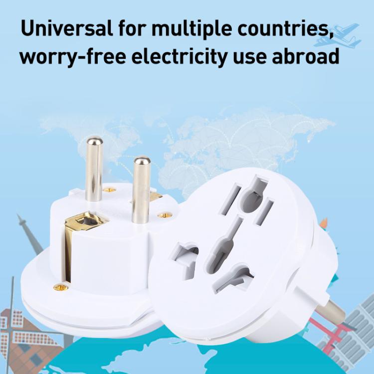 WN-18 German EU Plug Global Travel Adapter Socket(Black White) - Plug Adaptor by buy2fix | Online Shopping UK | buy2fix