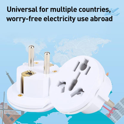WN-18 German EU Plug Global Travel Adapter Socket(Black White) - Plug Adaptor by buy2fix | Online Shopping UK | buy2fix