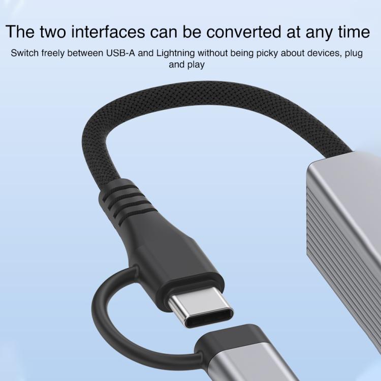 Type-C / 8 Pin to Type-C RJ45 USB-A HUB Expand Converter(Silver) - USB HUB by buy2fix | Online Shopping UK | buy2fix