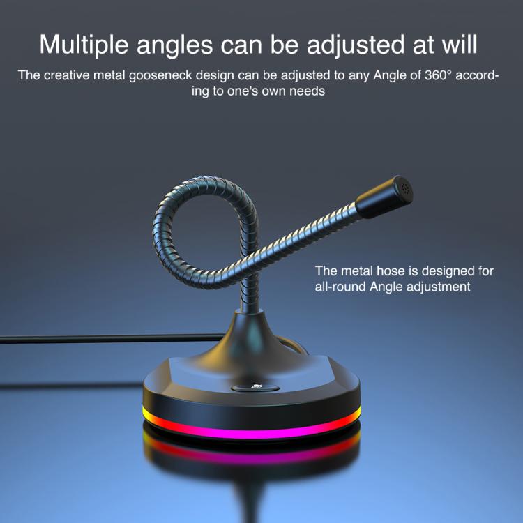 USB Multi-function Microphone RGB Light Built-in Sound Card(White) - Microphone by buy2fix | Online Shopping UK | buy2fix