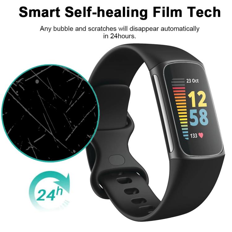 For Fitbit Charge 5 5pcs xDfind Soft Hydrogel Film Full Cover Front Protector - Screen Protector by xDfind | Online Shopping UK | buy2fix