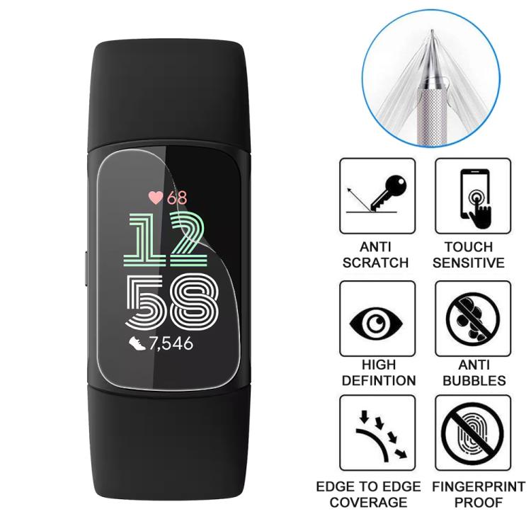 For Fitbit Charge 6 5pcs xDfind Soft Hydrogel Film Full Cover Front Protector - Screen Protector by xDfind | Online Shopping UK | buy2fix