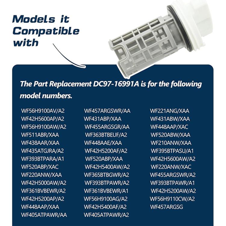 Washing Machine Drain Pump Filter For Samsung DC97-16991B(White Grey) - Washing Machine Parts by buy2fix | Online Shopping UK | buy2fix