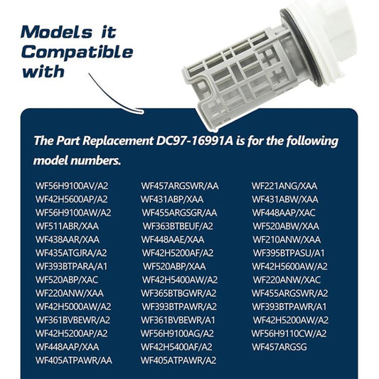 Washing Machine Drain Pump Filter For Samsung DC97-16991B(White Grey) - Washing Machine Parts by buy2fix | Online Shopping UK | buy2fix