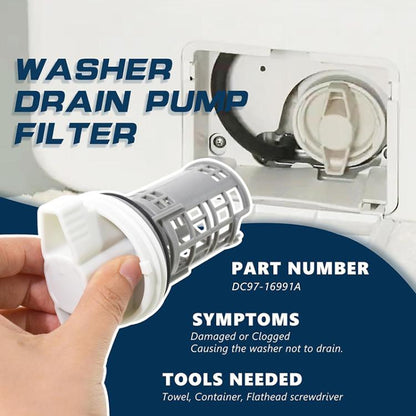 Washing Machine Drain Pump Filter For Samsung DC97-16991B(White Grey) - Washing Machine Parts by buy2fix | Online Shopping UK | buy2fix