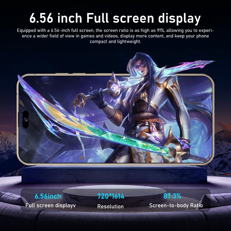 I16 Pro Max / RAi3, 3GB+64GB, 6.56 inch Android 10 MTK6739 Quad Core, Network: 4G, Dual SIM, Plug:EU Plug(Grey) -  by buy2fix | Online Shopping UK | buy2fix