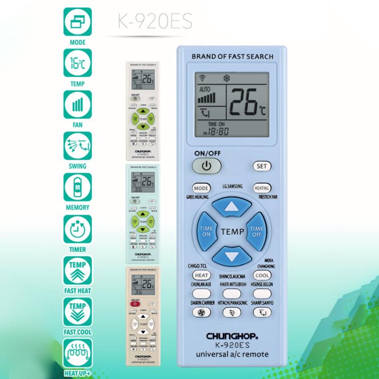 CHUNGHOP K-920ES Universal Air Conditioner Remote Control with Brand Button Pairing Function(White) - Air-Conditioner by CHUNGHOP | Online Shopping UK | buy2fix