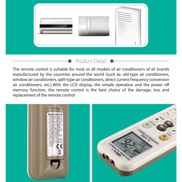 CHUNGHOP K-1028E Universal Air Conditioner Remote Control with Torch - Air-Conditioner by CHUNGHOP | Online Shopping UK | buy2fix