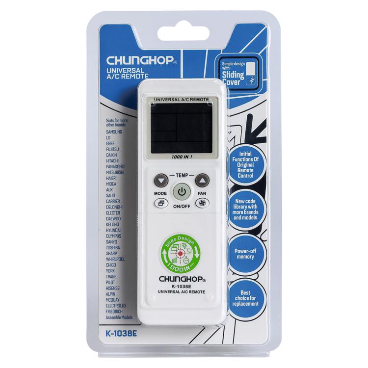 CHUNGHOP K-1038ES Universal Air Conditioner Remote Control with Brand Button Pairing Function - Air-Conditioner by CHUNGHOP | Online Shopping UK | buy2fix