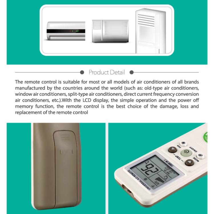 CHUNGHOP K-1038ES Universal Air Conditioner Remote Control with Brand Button Pairing Function - Air-Conditioner by CHUNGHOP | Online Shopping UK | buy2fix