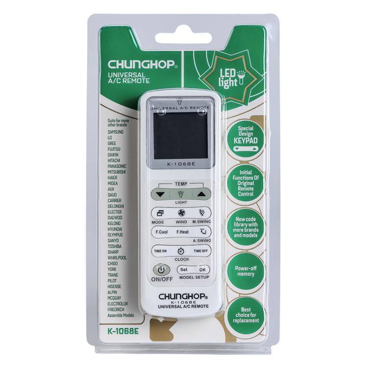 CHUNGHOP K-1068E Universal Air Conditioner Remote Control with Torch - Air-Conditioner by CHUNGHOP | Online Shopping UK | buy2fix