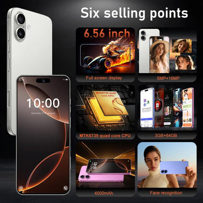 I16 Plus / RAi5, 3GB+64GB, 6.56 inch Android 10 MTK6739 Quad Core, Network: 4G, Dual SIM, Plug:US Plug(Blue) -  by buy2fix | Online Shopping UK | buy2fix