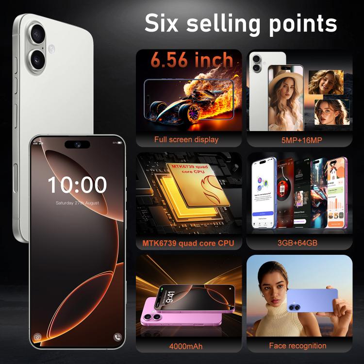 I16 Plus / RAi5, 3GB+64GB, 6.56 inch Android 10 MTK6739 Quad Core, Network: 4G, Dual SIM, Plug:AU Plug(Pink) -  by buy2fix | Online Shopping UK | buy2fix