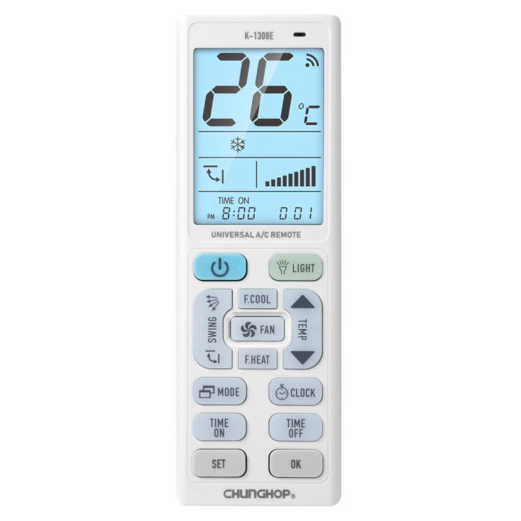 CHUNGHOP K-1308E Universal Air Conditioner Remote Control with Torch and LCD Backlight - Air-Conditioner by CHUNGHOP | Online Shopping UK | buy2fix