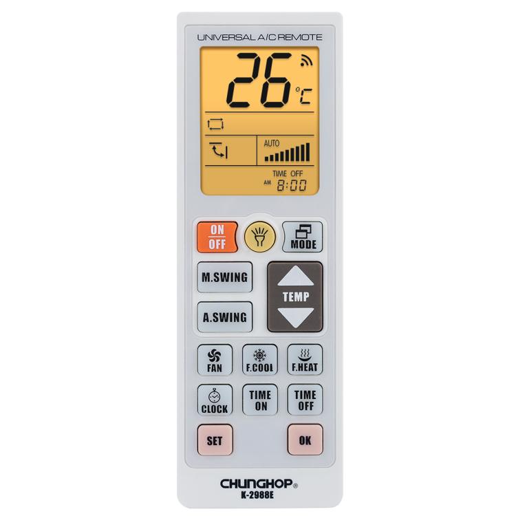 CHUNGHOP K-2988E Universal Air Conditioner Remote Control with Torch and LCD backlight(White) - Air-Conditioner by CHUNGHOP | Online Shopping UK | buy2fix