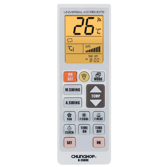 CHUNGHOP K-2988E Universal Air Conditioner Remote Control with Torch and LCD backlight(White) - Air-Conditioner by CHUNGHOP | Online Shopping UK | buy2fix