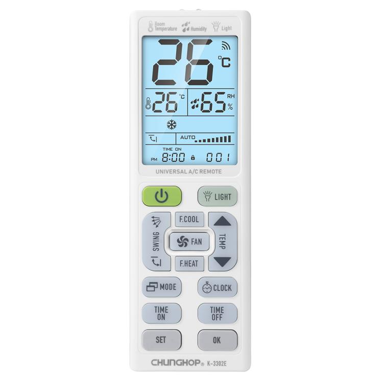 CHUNGHOP K-3302E Universal Air Conditioner Remote Control with Torch and LCD backlight - Air-Conditioner by CHUNGHOP | Online Shopping UK | buy2fix
