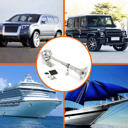 12V 125dB Car / Truck / Boat Stainless Steel Electric Horn with Mounting Bracket(Silver) - Security Alarm System by buy2fix | Online Shopping UK | buy2fix