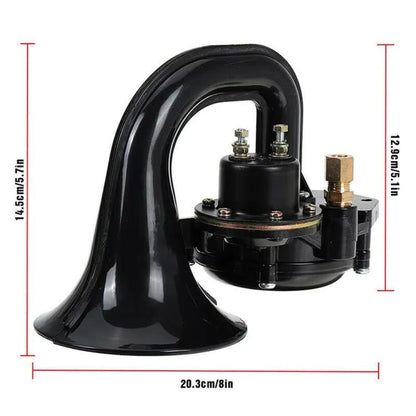 12/24V Car 300dB Electric Snail Air Horn For Scania / Volvo(Black) - Security Alarm System by buy2fix | Online Shopping UK | buy2fix