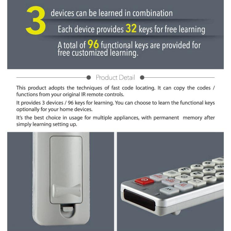 CHUNGHOP L309 Infrared Learning Universal TV Remote Control - PC by CHUNGHOP | Online Shopping UK | buy2fix