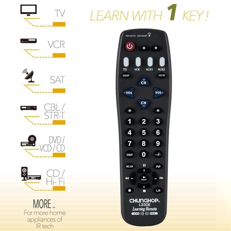CHUNGHOP L330E Infrared Learning Universal TV Remote Control - TV by CHUNGHOP | Online Shopping UK | buy2fix
