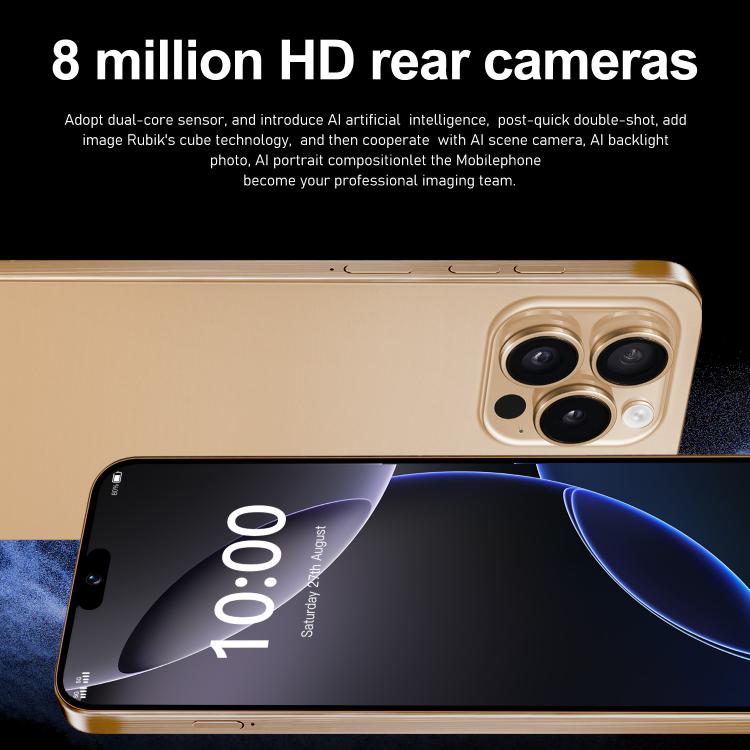 I16 Pro Max / ZPT93, 2GB+16GB, 6.26 inch Android 8.1 MTK6737 Quad Core, Network: 4G, Dual SIM, Plug:AU Plug(Gold) -  by buy2fix | Online Shopping UK | buy2fix